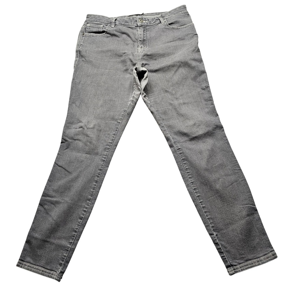 Prana Kara Jeans Womens 14/32 Charcoal Gray Organic Cotton Slim Straight Stretch